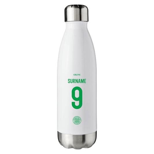 Celtic FC Back of Shirt White Insulated Water Bottle