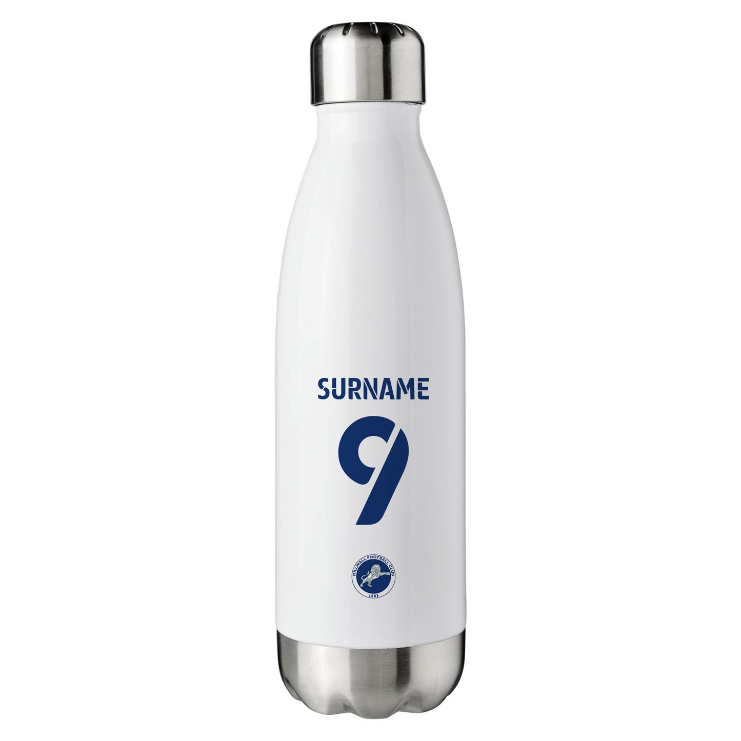 Millwall FC Back of Shirt White Insulated Water Bottle