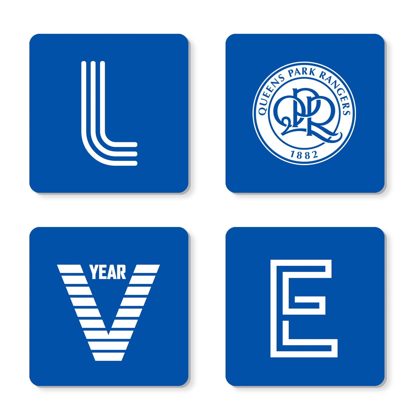 Personalised Queens Park Rangers FC Love Coasters (x4)