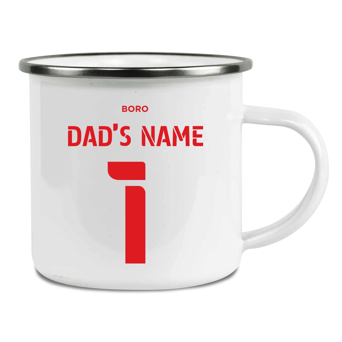 Middlesbrough FC Back of Shirt Enamel Camping Mug for Dad