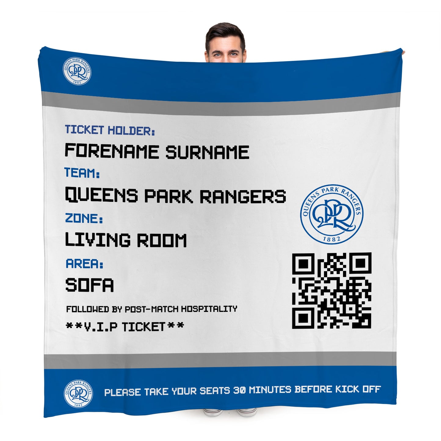 Queens Park Rangers FC FD Ticket Fleece Blanket