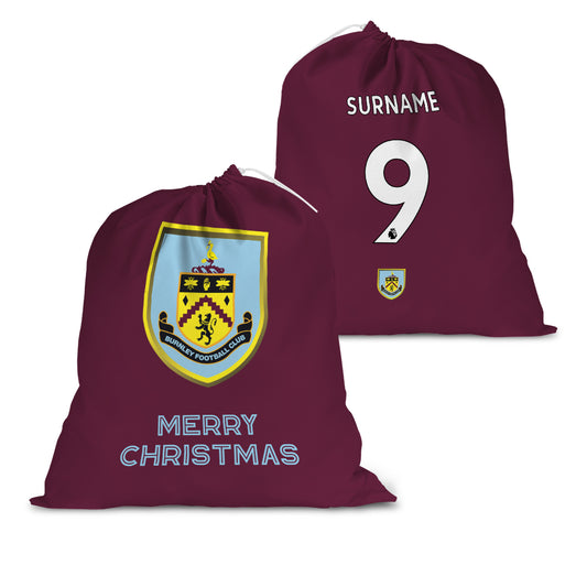 Burnley FC Back of Shirt Santa Sack