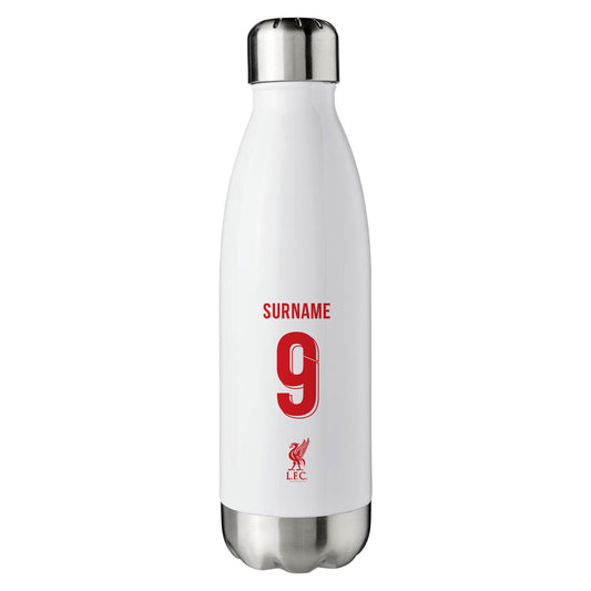 Liverpool FC Back of Shirt White Insulated Water Bottle