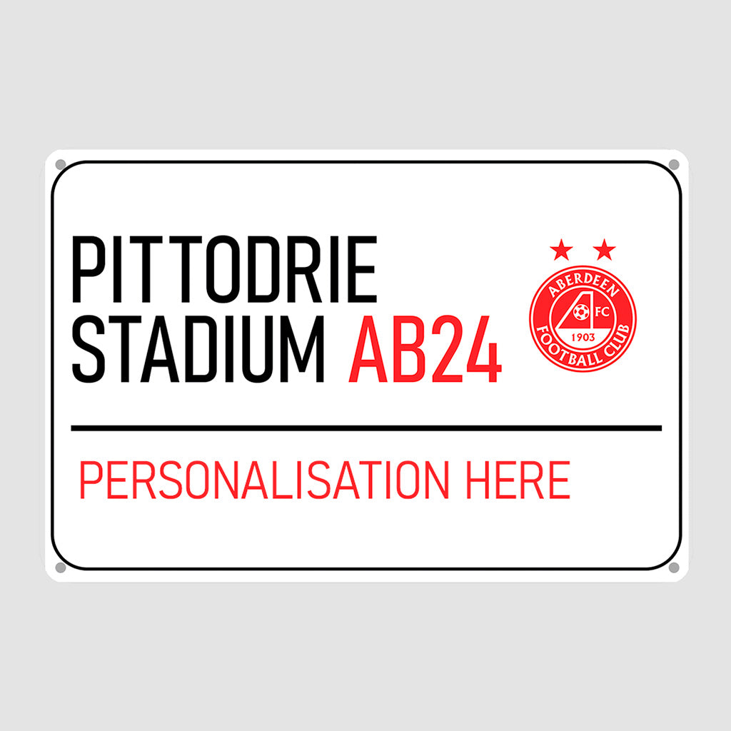 Pittodrie Stadium Road Sign - Metal Sign