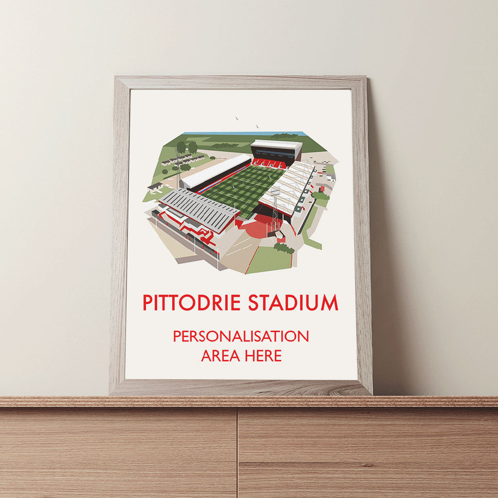 Pittodrie Stadium - 11x14 Art Print Unframed