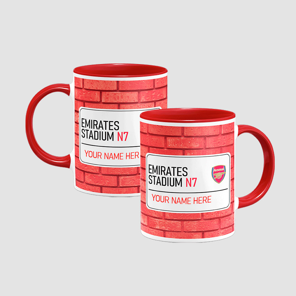 Emirates Stadium Road Sign - Red Colour Insert Mug