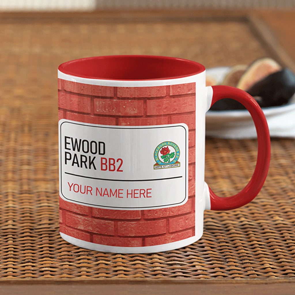 Erwood Park Road Sign - Red Colour Insert Mug