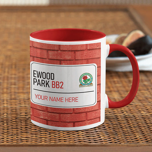 Ewood Park Road Sign - Red Colour Insert Mug