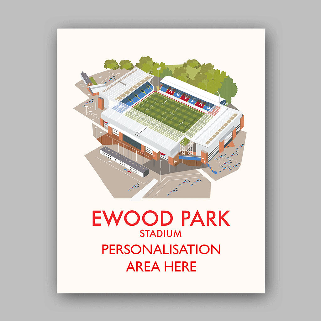 Ewood Park Stadium - 11x14 Art Print Unframed