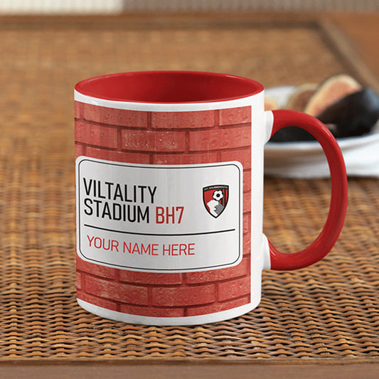 Vitality Stadium Road Sign - Red Colour Insert Mug