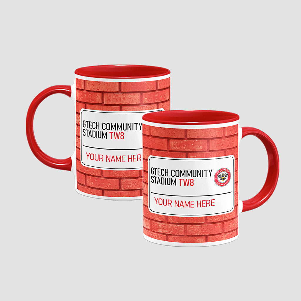 Gtech Community Stadium Road Sign - Red Colour Insert Mug