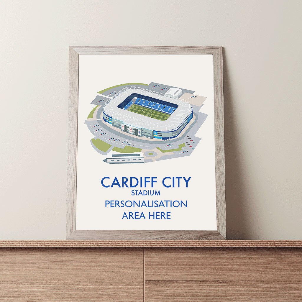 Cardiff City Stadium - 11x14 Art Print Unframed