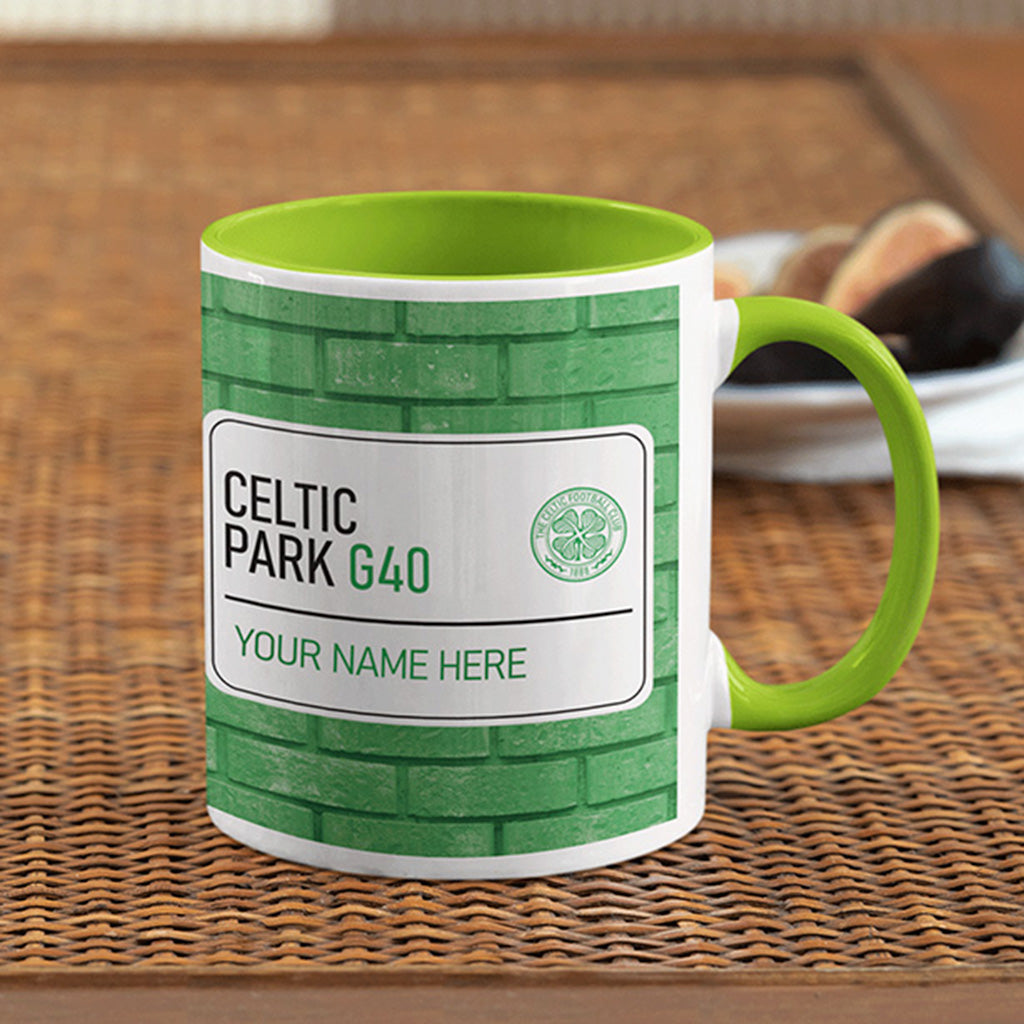 Celtic Park Road Sign - Green Colour Insert Mug