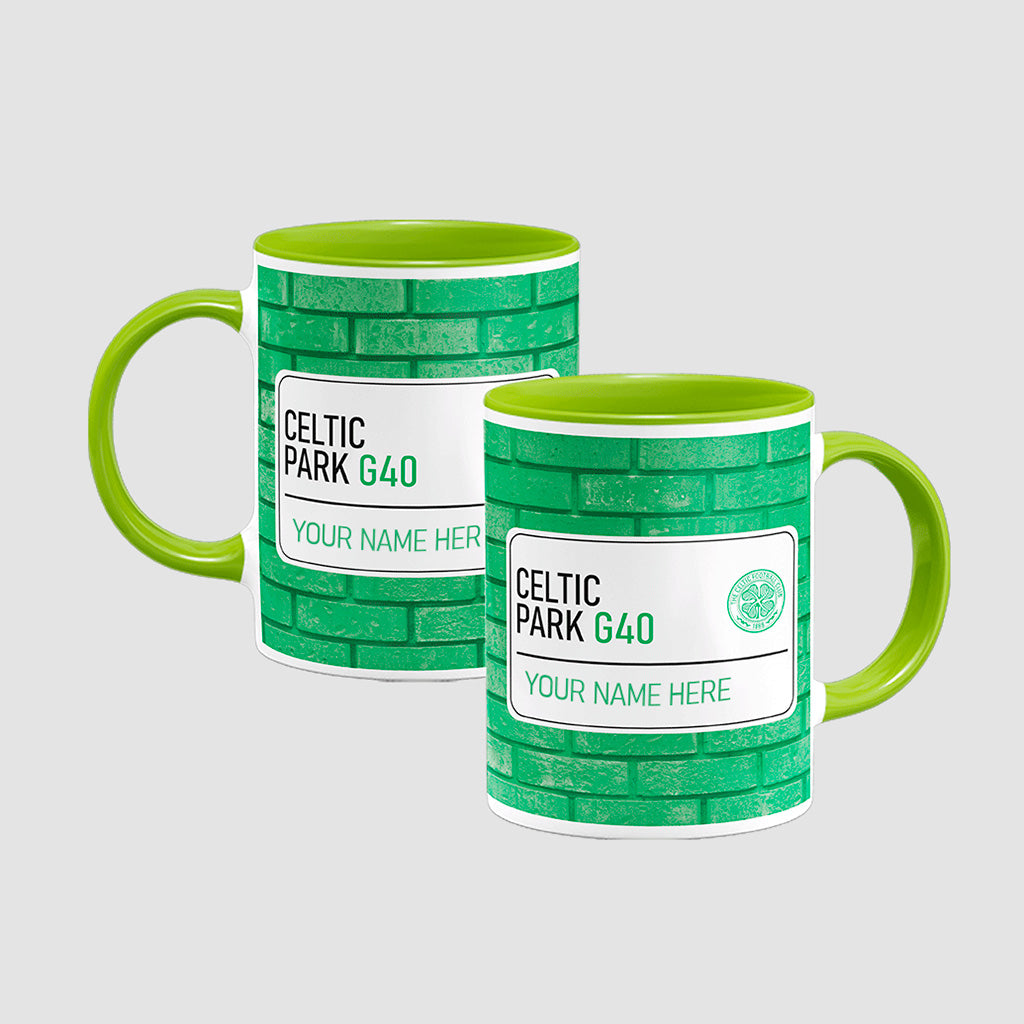 Celtic Park Road Sign - Green Colour Insert Mug