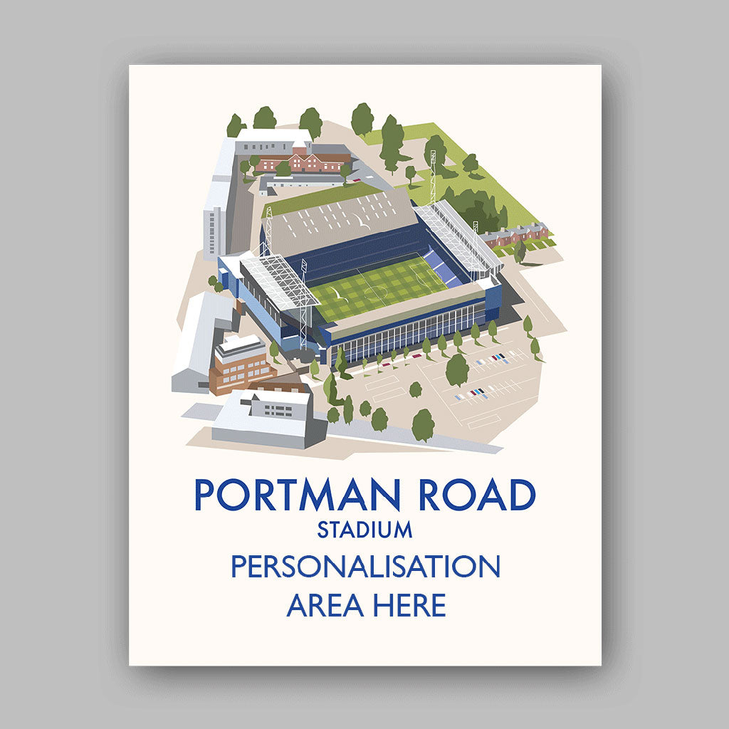 Portman Road Stadium - 11x14 Art Print Unframed