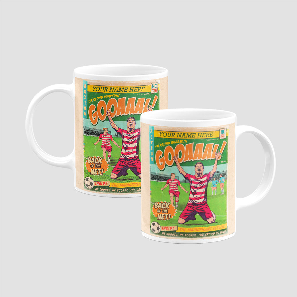 Football Comic Book with Red & White Mug Set by Kevin Williamson