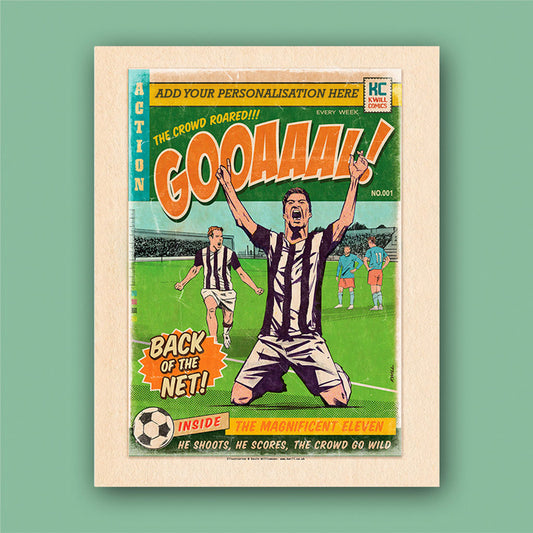 Football Comic Book with Black & White Art Print Set by Kevin Williamson