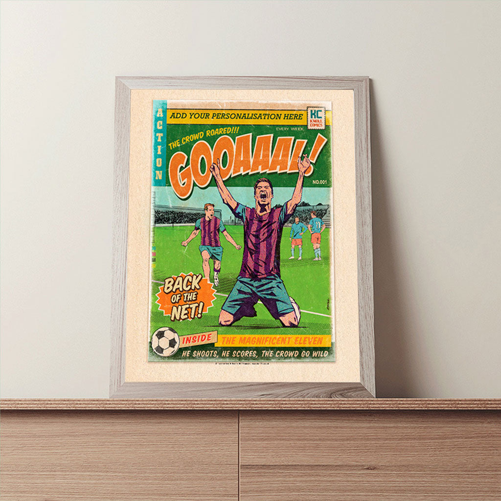 Football Comic Book with Burgnady & Blue Art Print Set by Kevin Williamson