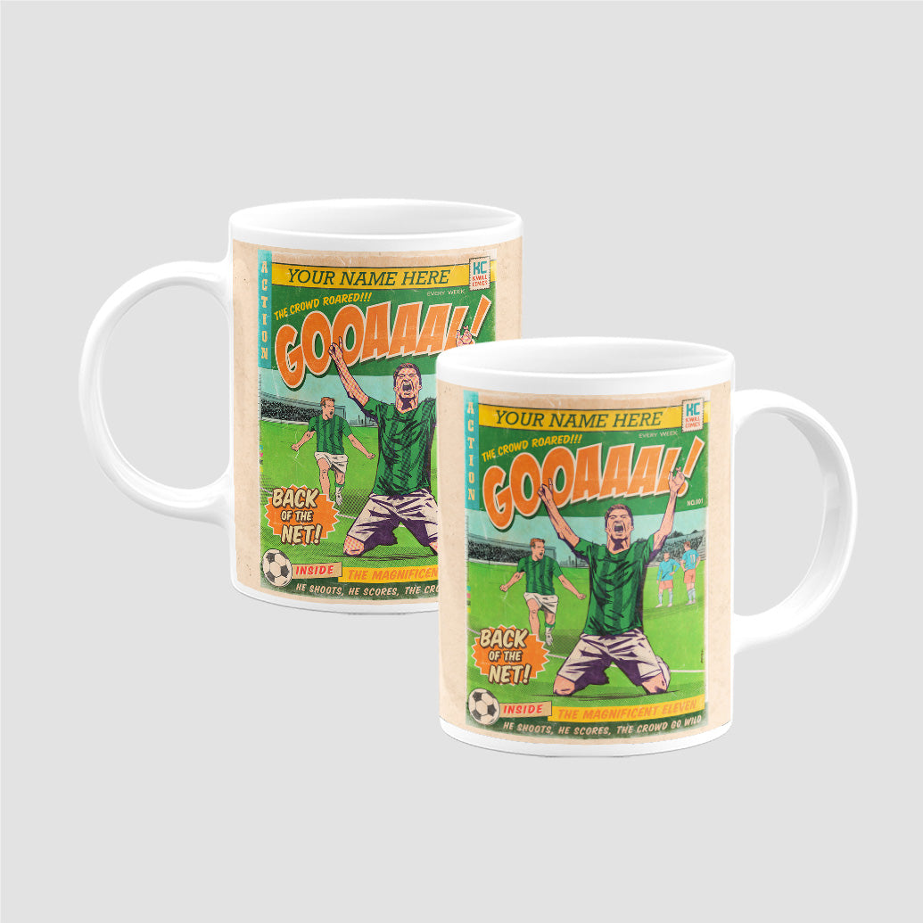 Football Comic Book with Green Mug Set by Kevin Williamson