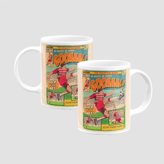 Football Comic Book with Red & White Mug Set by Kevin Williamson