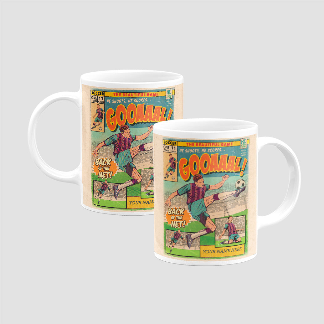 Football Comic Book with Burgandy & Blue Mug Set by Kevin Williamson