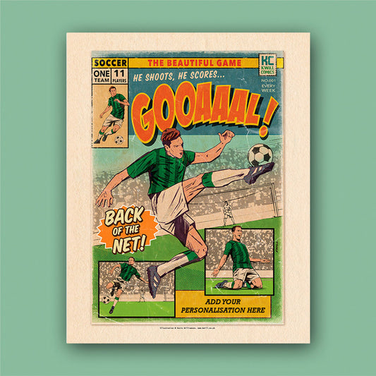 Football Comic Book with Green Art Print Set by Kevin Williamson