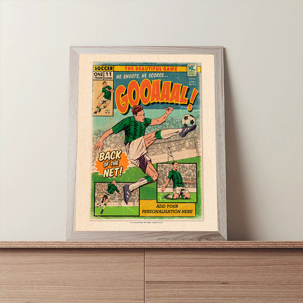 Football Comic Book with Green Art Print Set by Kevin Williamson