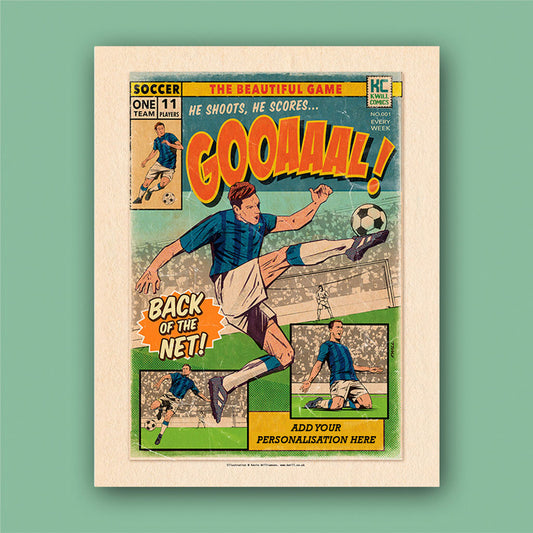 Football Comic Book with Blue Art Print Set by Kevin Williamson