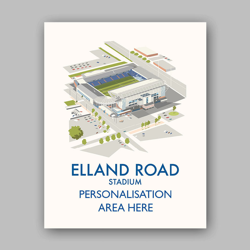 Elland Road Stadium - 11x14 Art Print Unframed