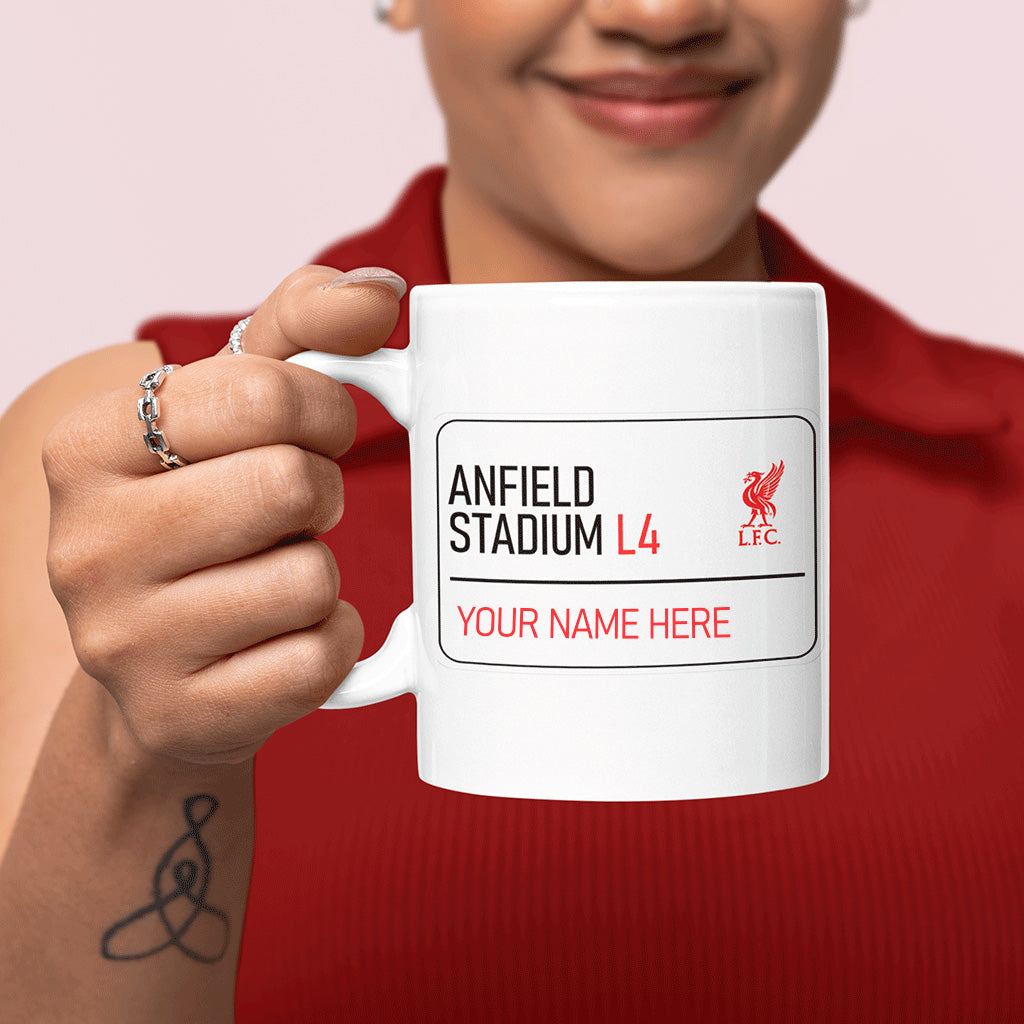 Anfield Stadium Road Sign - Mug