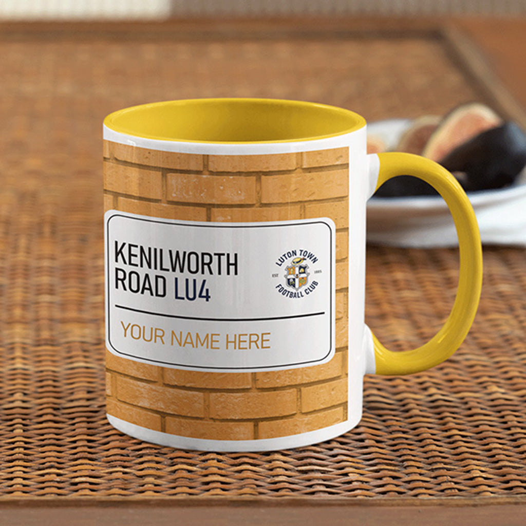 Kenilworth Road Road Sign - Yellow Colour Insert Mug