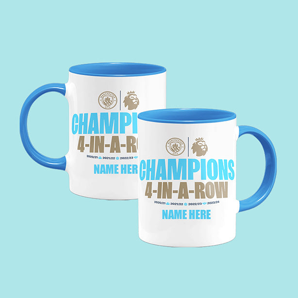 Manchester City Champions Blue Porcelain Mug