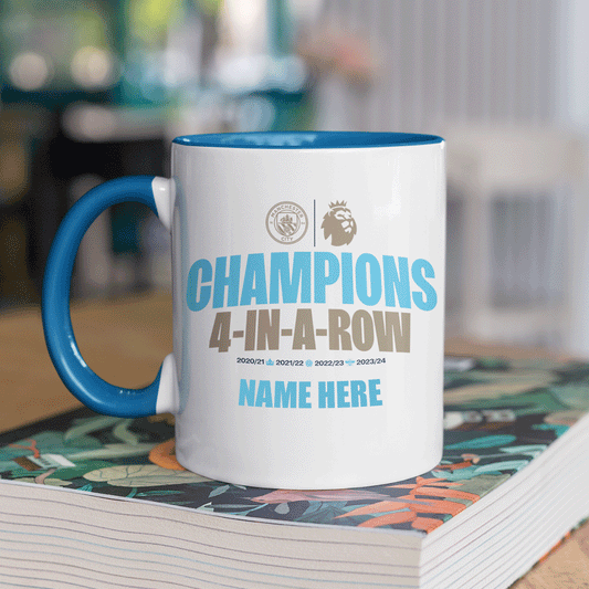 Manchester City Champions Blue Porcelain Mug