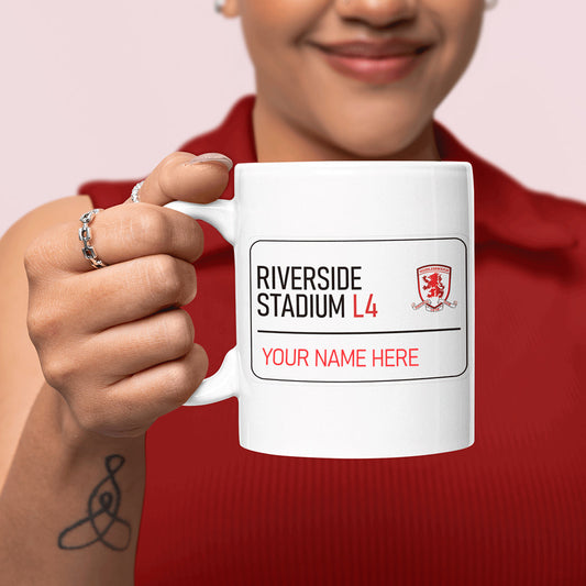 Riverside Stadium Road Sign - Mug