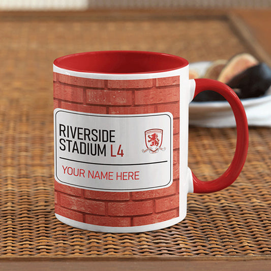 Riverside Stadium Road Sign - Red Colour Insert Mug