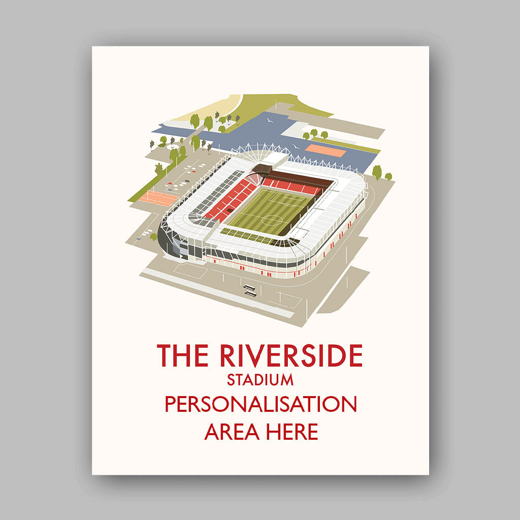 The Riverside Stadium - 11x14 Art Print Unframed