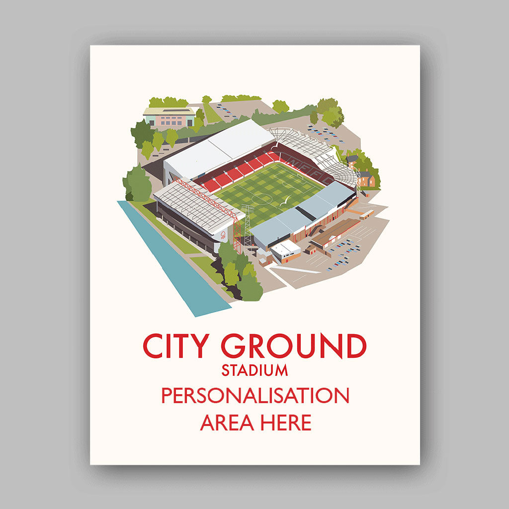 City Ground Stadium - 11x14 Art Print Unframed