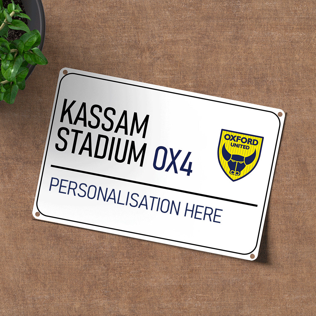 Kassam Stadium Road Sign - Metal Sign