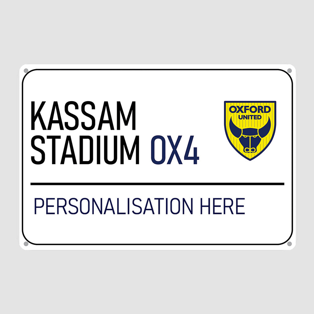 Kassam Stadium Road Sign - Metal Sign