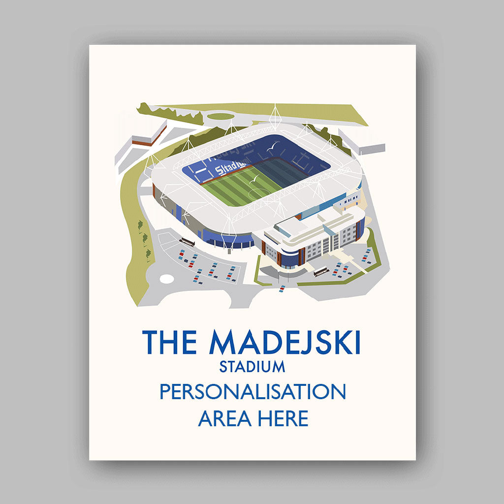 The Madejski Stadium - 11x14 Art Print Unframed