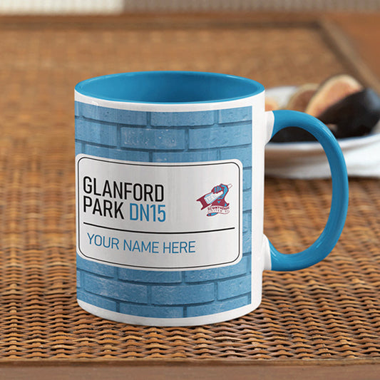 Glanford Park Road Sign - Blue Colour Insert Mug