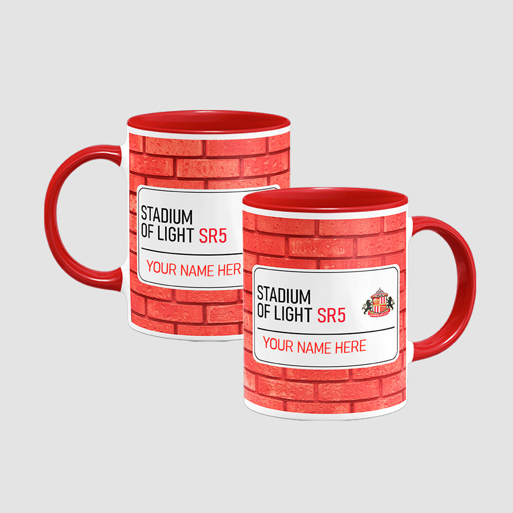 Stadium of light Road Sign - Red Colour Insert Mug