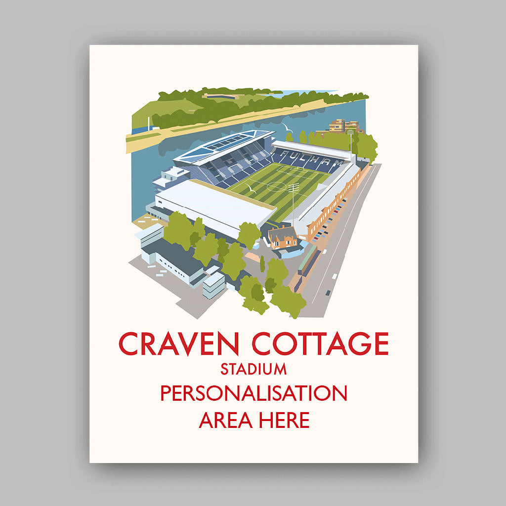 Craven Cottage Stadium - 11x14 Art Print Unframed