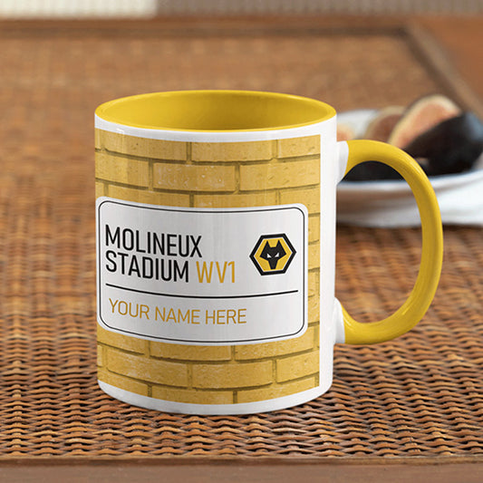 Molineux Stadium Road Sign - Yellow Colour Insert Mug