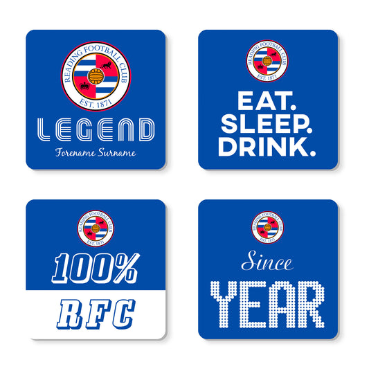 Personalised Reading FC Coasters (x4)