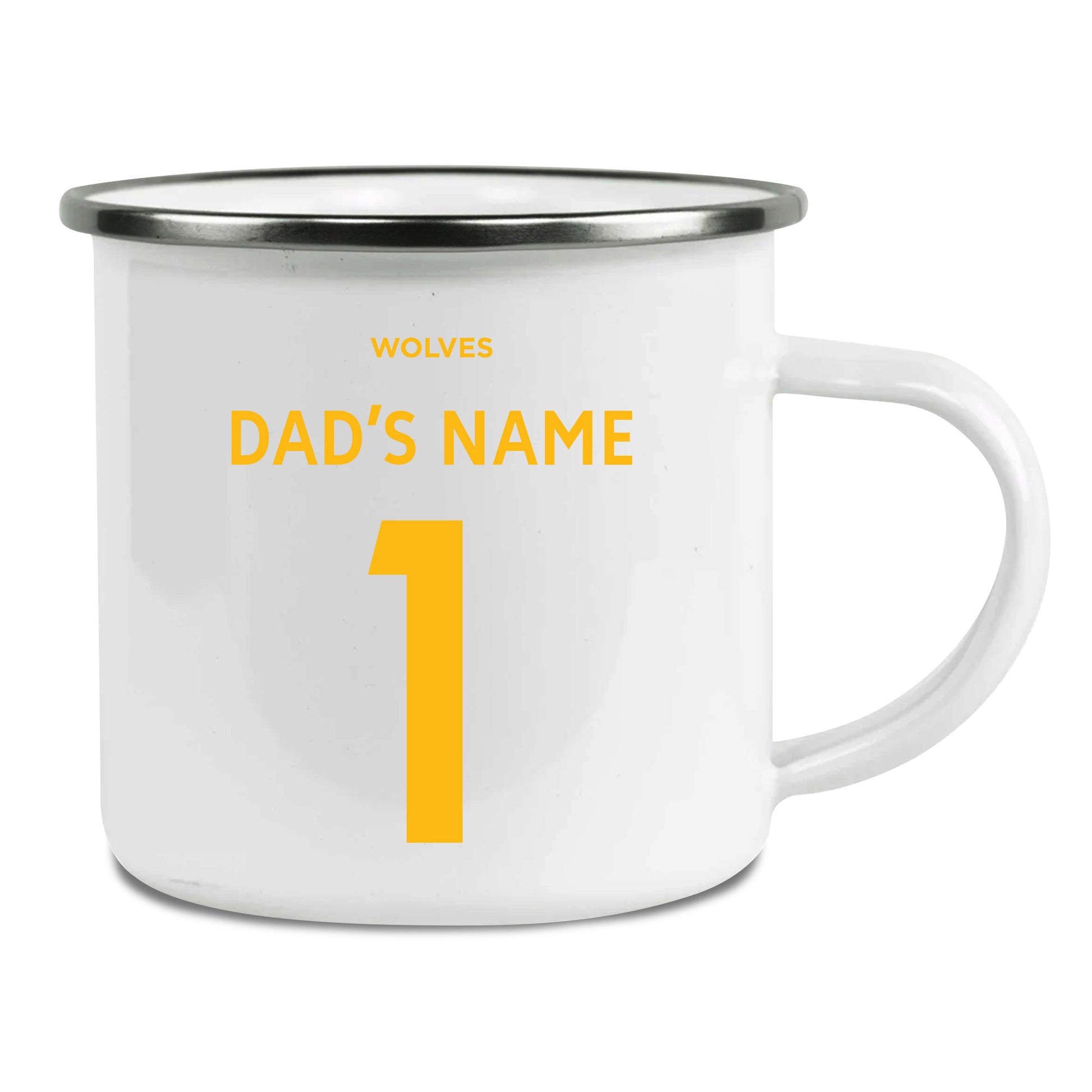 Wolves Back of Shirt Enamel Camping Mug for Dad