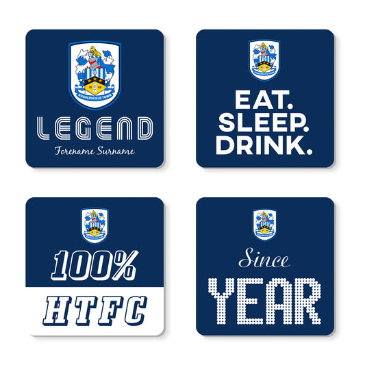 Personalised Huddersfield Town AFC Coasters (x4)