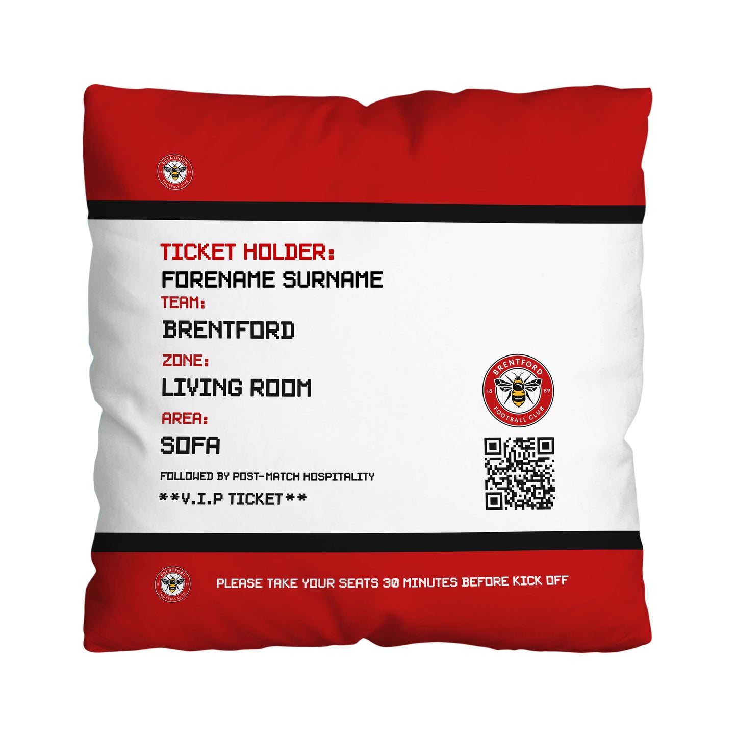 Brentford FC Ticket 18" Cushion