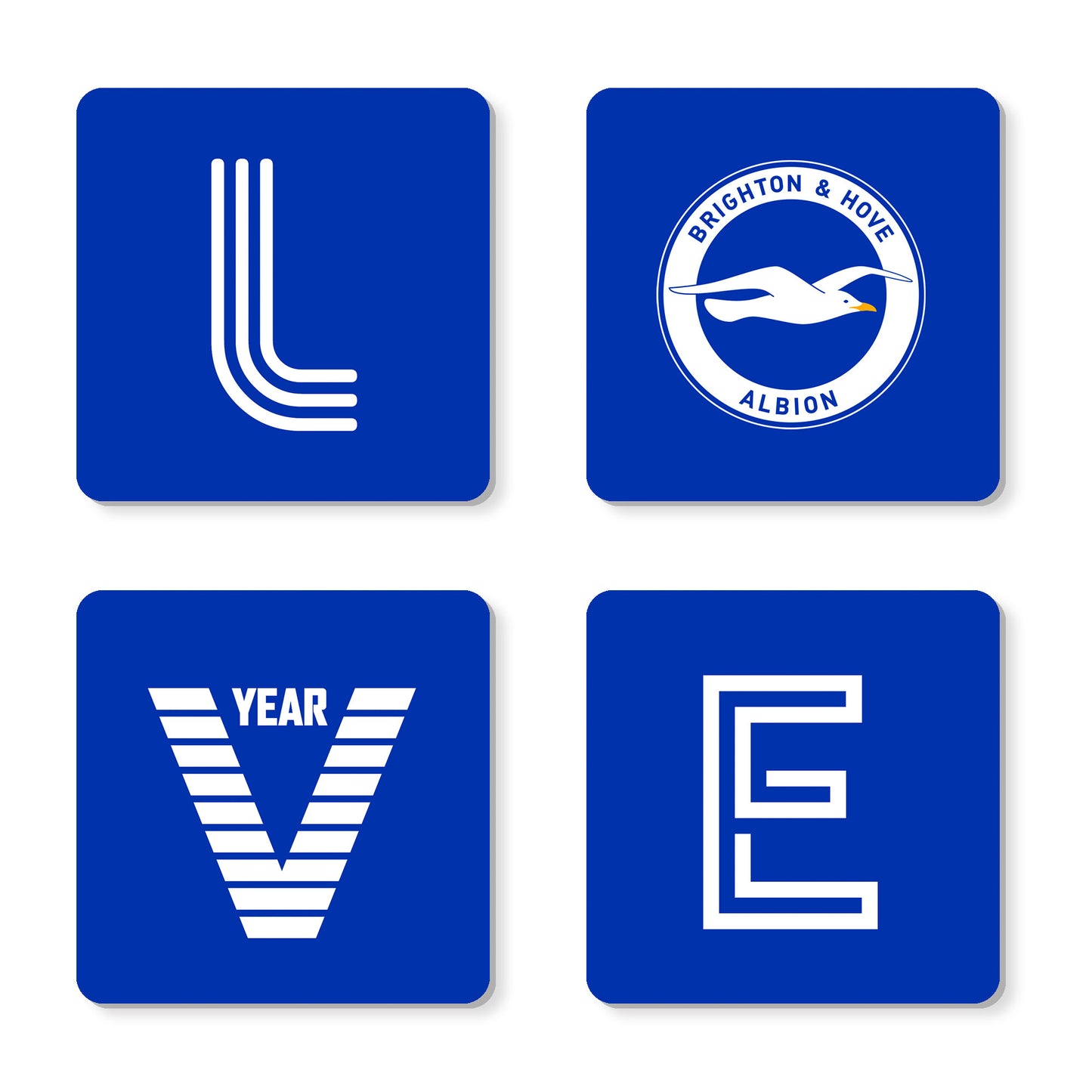 Personalised Brighton & Hove Albion FC Love Coasters (x4)