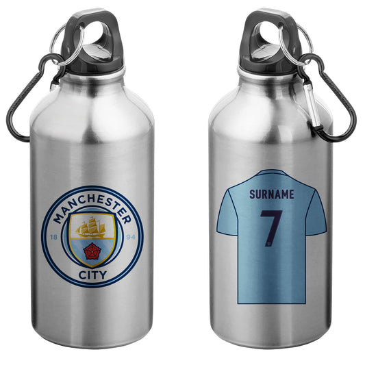 Manchester City FC Aluminium Sport Bottle with Carabiner